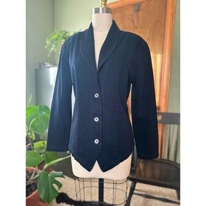 90s Vintage Western Black Overdyed Denim Blazer